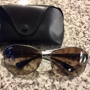 Ray-Ban Brown and Silver Sunglasses